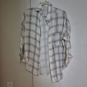 White and Black Plaid Shirt